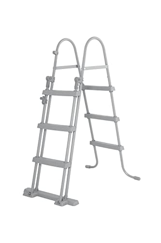 Bestway Escalera de Seguridad para Piscina Flowclear™ 139 x 71 x 106.7 cm, metal, gris.