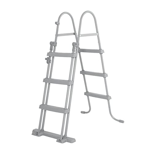 Bestway Escalera de Seguridad para Piscina Flowclear™ 139 x 71 x 106.7 cm, metal, gris.