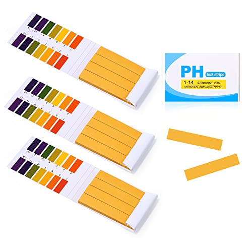 Oderra Tiras de pH - 240 piezas Tiras reactivas de valor de pH, rango de medición 1-14, Papel tornasol, Papel indicador para Zumo de Limón, Jabón Hidratante etc (3x paquete de 80)