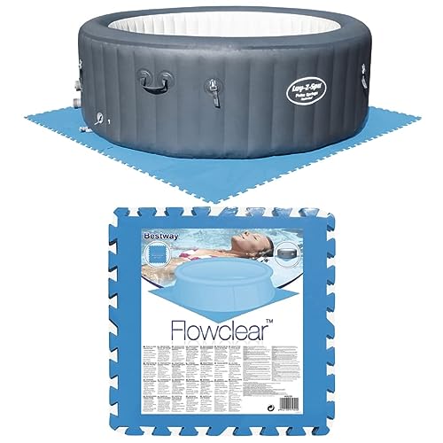 Bestway Flowclear - Juego de baldosas Protectoras para Suelo (9 Unidades de 50 x 50 cm), Color Azul