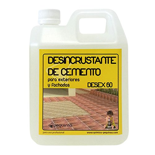 PEQUINSA DETERGENTE DESINCRUSTANTE Acido Limpiador DE Ceramica, Granito, Piedra Natural ETC.Elimina Tambien RESTOS DE Cemento. ENVASE 1 LITRO.
