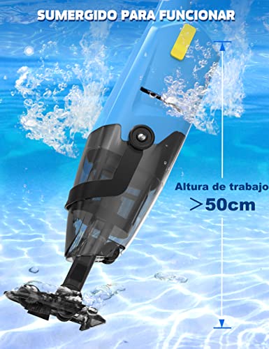Aspirador de piscina eléctrico inalámbrico Oxseryn, limpiador de piscina con batería recargable, con tiempo de funcionamiento de hasta 60 minutos, Azul